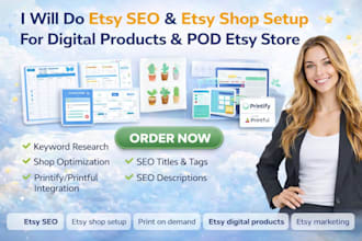 do etsy seo etsy shop setup for etsy digital products store etsy pod setup