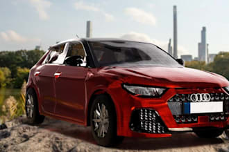 create 3d fivem car model, automotive car rendering for game or anything