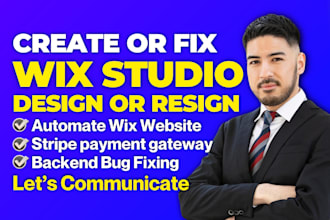 fix wix website, automate wix studio, integrate wix API and wix landing page