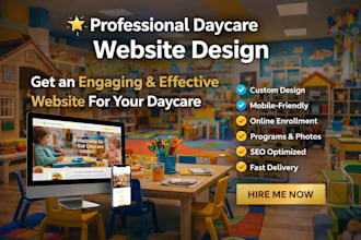 design kindergarten, preschool, childcare, daycare website