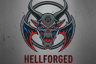 design a powerful and unique demon logo for your brand