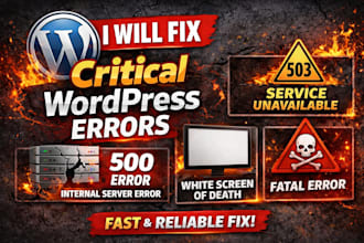 fix wordpress 500, 503, fatal error and white screen