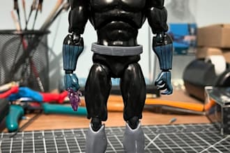 create a fully articulated model action figure toy design anime character print
