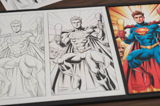 draw professional comic book illustration, graphic novel art, and storyboards