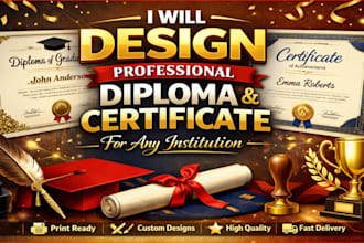 design school diploma, college diploma, university diploma, certificate