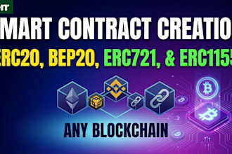 create erc20, bep20, erc721, and erc1155 smart contracts for any blockchain