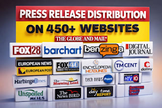 write and distribute press release to UK, USA, germany, french, spanish