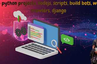 do python projects, nodejs, scripts, build bots, web crawlers, django