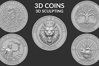 make high quality file for 3d model stl file 3d coin printing 3d coin design