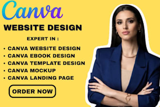 create stunning  website, canva landing page, business website