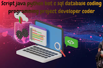 script java python bot c sql database coding programming project developer coder