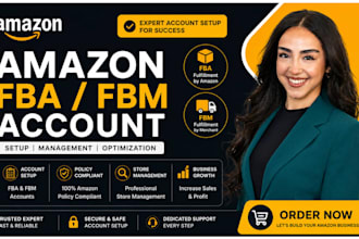 setup amazon fba fbm product listing and SEO optimization, set up amazon account