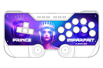 design playstation fightstick art or custom game art vinyl sticker illustration