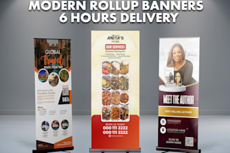 do roll up banner, retractable, pull up or stand banner in 6 hours