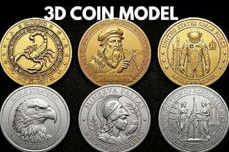 3d coin model sculpting 3d pendant 3d medallion 3d ring coin cnc engraving print