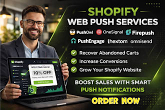 setup shopify web push pushowl onesignal firepush pushengage hextom omnisend aaa
