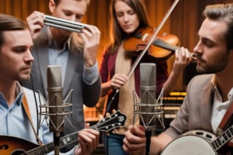 record mandolin, harmonica, fiddle and banjo for country music