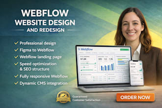 design and redesign webflow website, develop webflow website, webflow developer