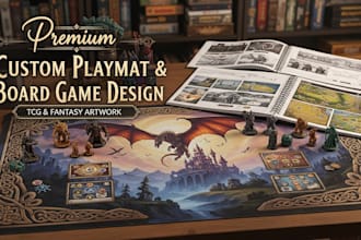 design premium custom playmat and board game design tcg and fantasy artwork