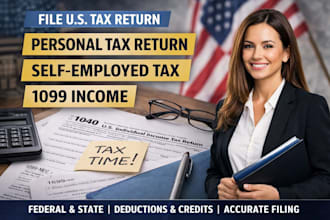 file US personal tax return, self employed tax, 1099 income