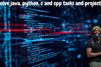 solve java, python, c and cpp tasks and projects
