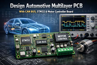 design automotive multilayer pcb with can bus, stm32 and motor controller board