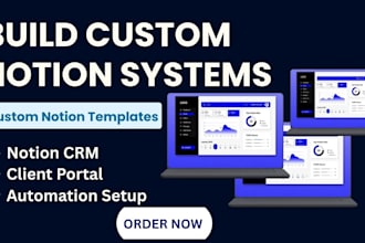 build custom notion templates notion CRM notion client portal, notion training