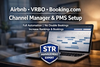 set up and manage airbnb vrbo booking com channel management and pms integration