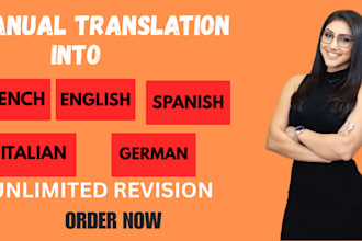 deliver native manual translations in french, english, german, spanish, italian