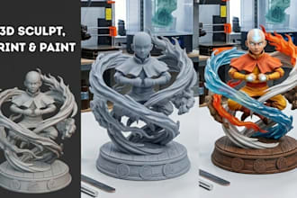 3d print and paint custom action figure, miniature, resin statue handpaint 3d