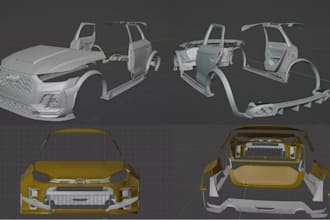 3d car model body kit custom car parts rc widebody kit automotive cad 3d gtav