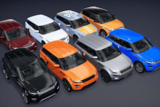 interior exterior 3d car model automotive vehicle gta v, low poly, rc car model