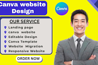 create canva website design canva landing page canva template design mockup