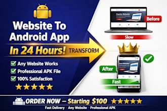 convert your website into android app apk fast delivery