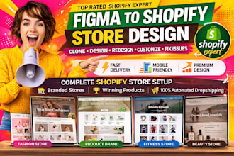 convert figma to shopify or clone website to shopify store