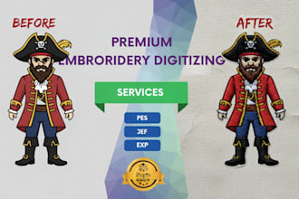 do professional embroidery digitizing logo to dst pes jef embroidery files