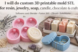 do custom 3d printable mold stl for resin jewelry soap candle chocolate crafts