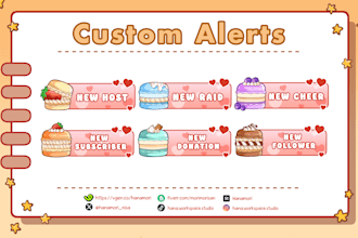 make cute static stream alerts for twitch, discord, kick and youtube