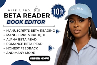 beta read, alpha beta read, manuscript critique, and give honest feedback