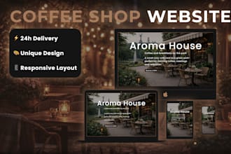 design a modern and clean landing coffee shop page for your business
