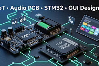 do embedded system for iot audio pcb, stm32 gui, ble and power systems pa