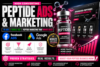 setup peptide ads peptide marketing, fb ads, google ads for your peptide website