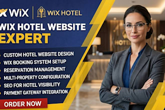 design modern wix hotel website, edit hotel website, and revamp hotel website
