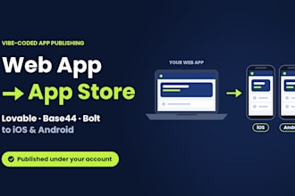 convert your lovable, base44 or bolt app to ios and android and publish it