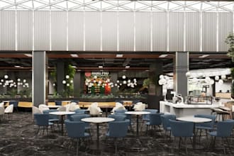 craft 3d cafe bar layout,interior restaurant lounge seating,counter,exterior,pub