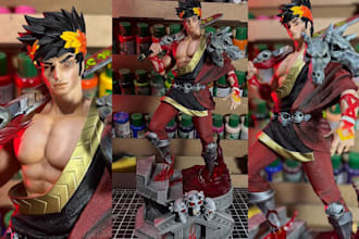 3d print and paint anime figure miniature tabletop statues stl in resin printing