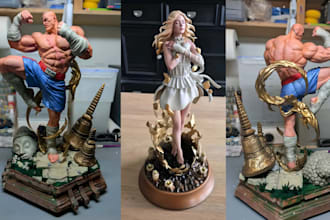 3d print and paint anime figure model custom figurine statues stl resin printing