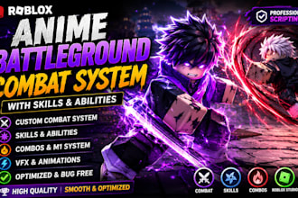 create roblox anime battleground combat system with skills and vfx