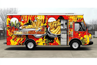 create food truck wrap design, food trailer wrap design