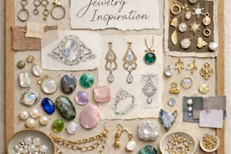 create a jewelry concept mood board with style direction